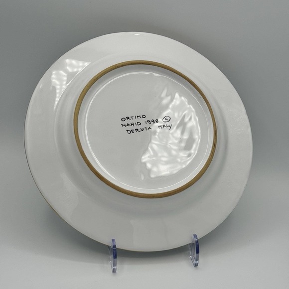 Ortino Nahid 1998 Artichoke Serving Plate Deruta Italy Hand Painted 11" Vintage - Picture 2 of 6